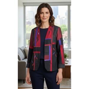 Bonnie Designs Blazer Jacket Women's Small Geometric Art to Wear Career Office